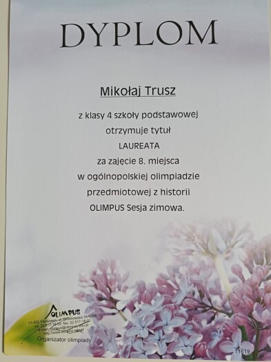 Mikołaj Trusz - 8 miejsce w konkursie OLIMPUS